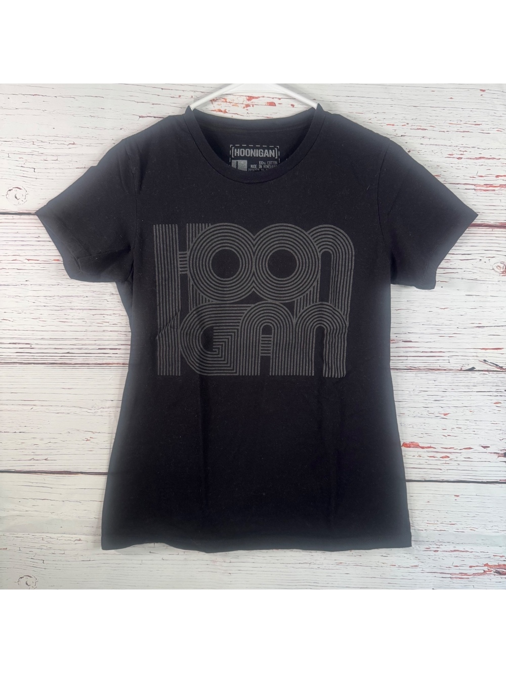 Hoonigan Black Graphic T-Shirt Size Large 100% Cotton